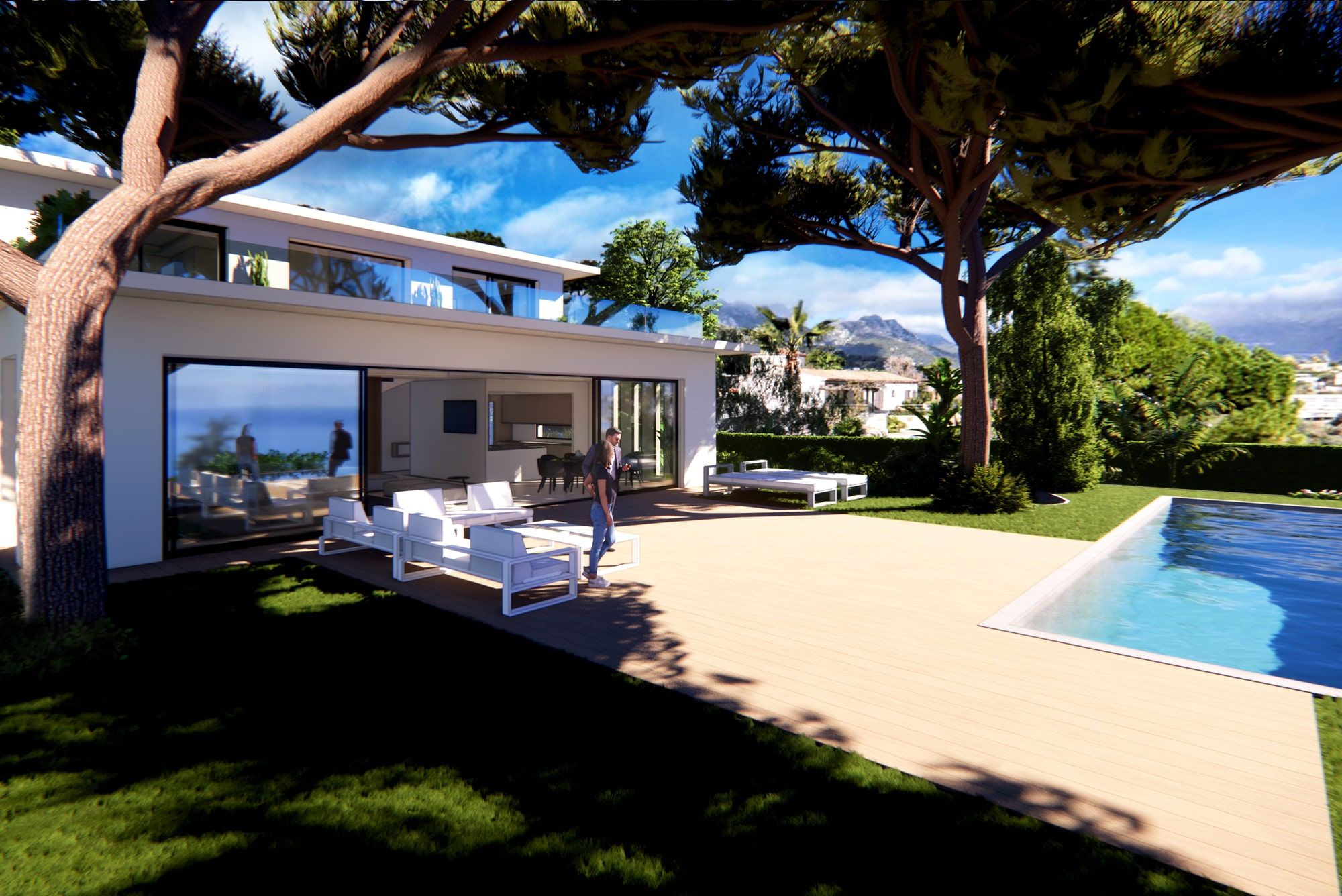 ROQUEBRUNE-CAP-MARTIN – VILLA CONTEMPORAINE AVEC VUE MER PANORAMIQUE