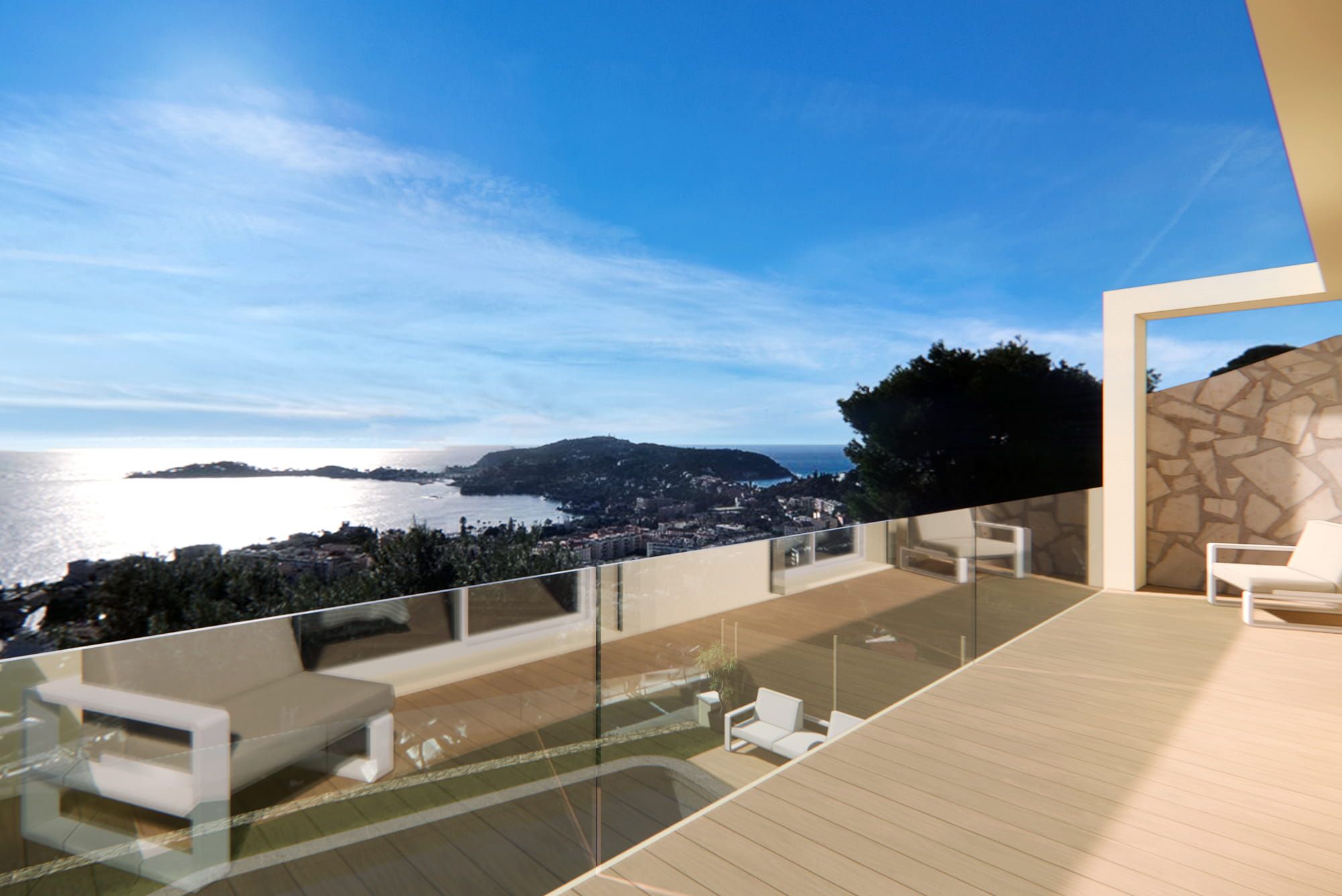BEAULIEU-SUR-MER – MAISON CONTEMPORAINE AVEC PISCINE ET VUE MER PANORAMIQUE
